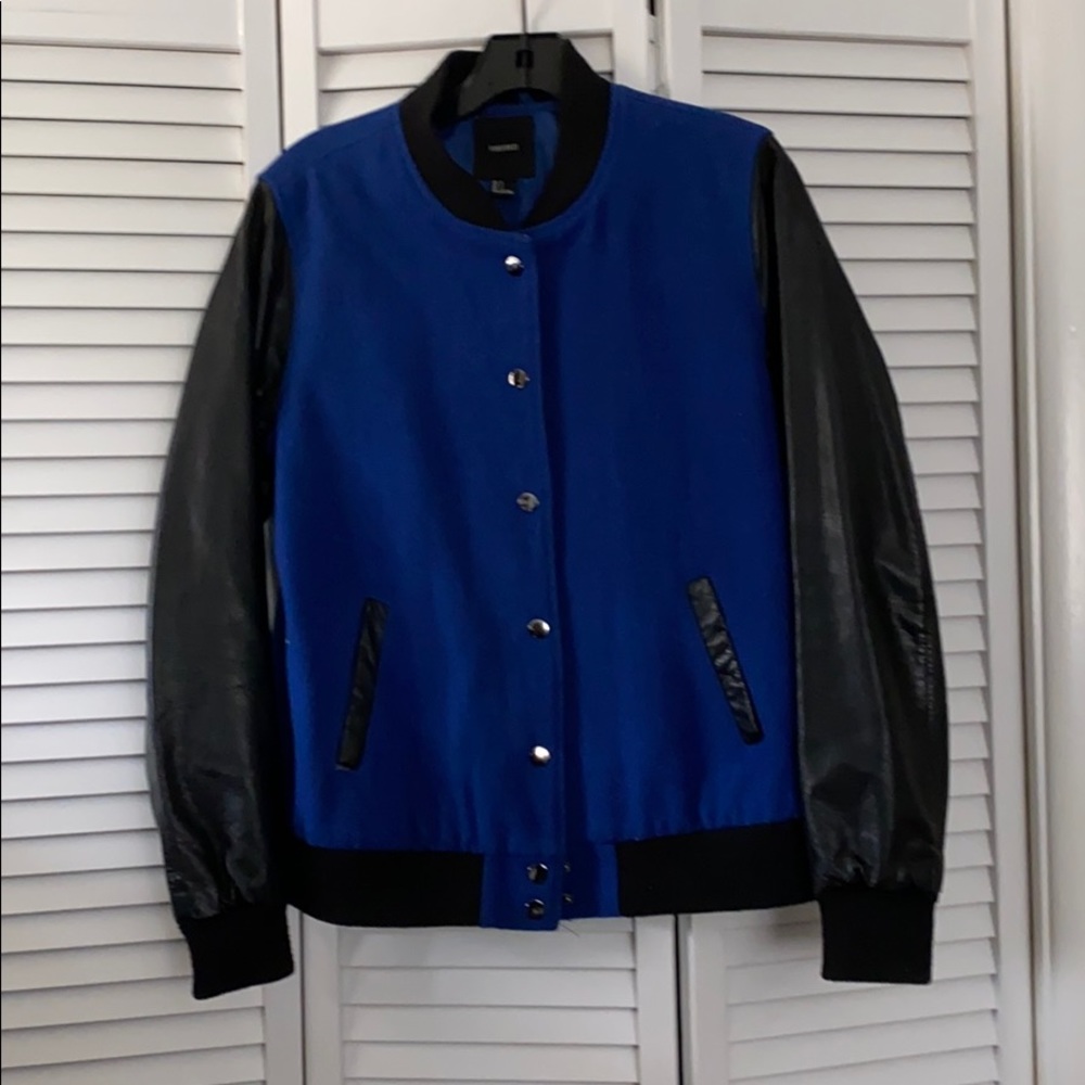 F21 Blue Varsity Jacket
